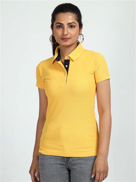 Buy Banana Yellow Polo T-Shirt For Women at Finch