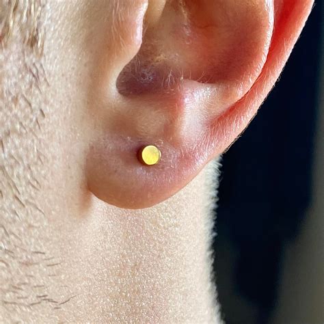 Mens Earrings - 18K Gold Stud Earrings Men, Minimalist Male Earring ...