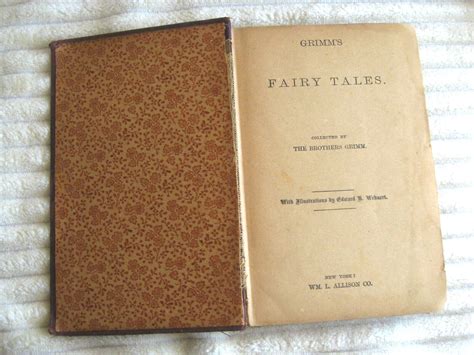 RARE GRIMMS FAIRY TALES BOOK ANTIQUE 1800S OLD ILLUSTRATED CLASSIC ...