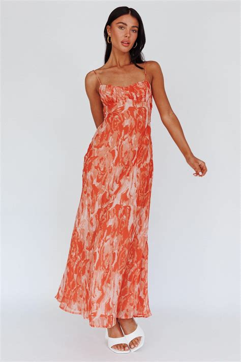 Nerida Twist Back Maxi Dress Swirl Orange | Maxi dress, Dress, Maxi