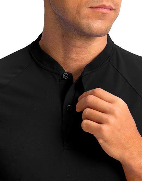 Viodia Collarless Golf Shirts for Men Moisture Wicking Dry Fit Polos ...