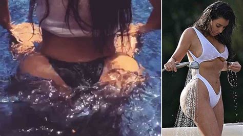 En tanga, Kim Kardashian se aceita el cuerpo y hace “twerking” en ...