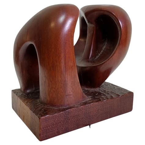 Modernist Abstract Wood and Metal Tabletop Sculpture For Sale at ...