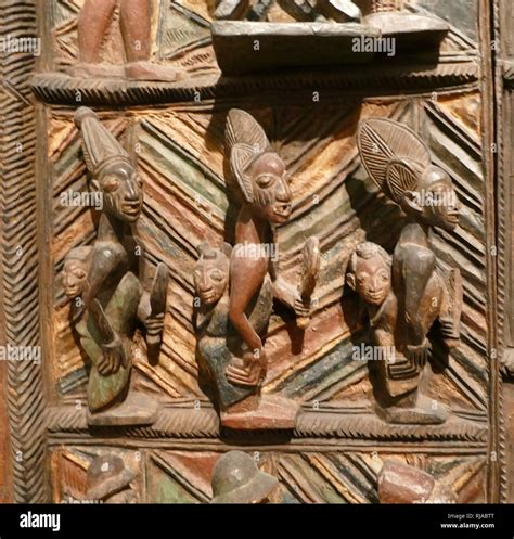door panel made from wood. Yoruba people, Nigeria, 1910-1914. carved by ...