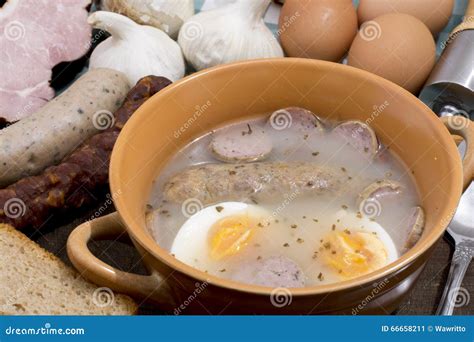 Traditional Polish Zurek, Easter Soup. Stock Image - Image of fermented ...