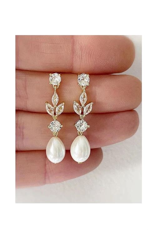 Pearl Drop Earrings Bridal Wedding Earrings Pearl Drop Bridal Earring ...