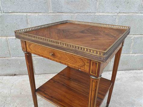 Mesa auxiliar antigua estilo inglés. Mesa auxiliar marquetería estilo ...