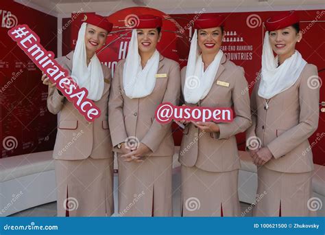 Emirates Airlines Flight Attendants at the Emirates Airlines Booth Editorial Image - Image of ...