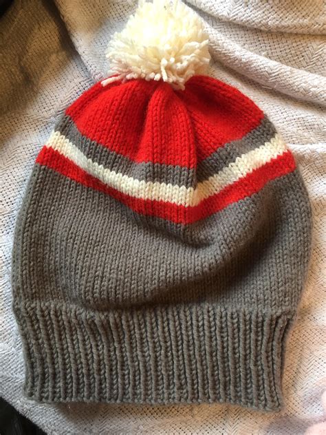 My first hat is finally finished! An Ohio State hat for my step-dad ...