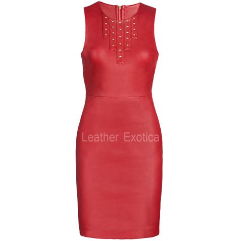 Body-Con Red Leather Dress