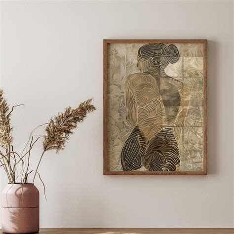 Nude Woman Sgraffito Art Wall Decor Female Scratch Art Sgraffito Nude ...