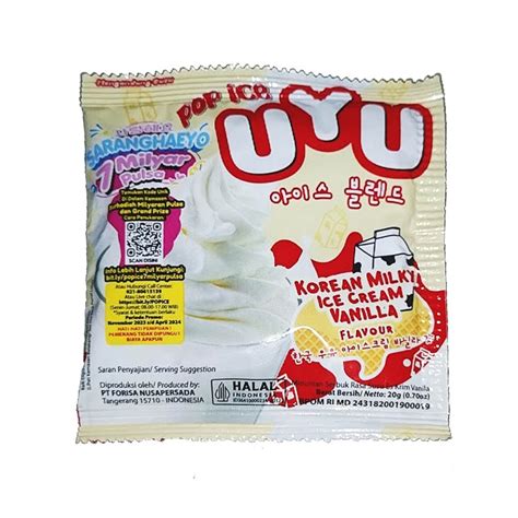 Jual Uyu pop ice 1 renteng isi 10 / uyu korean milky taro / korean milky strawberry / korean ...
