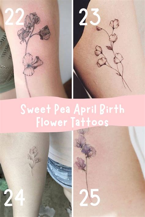 April Birth Flower Tattoo {Daisy + Sweet Pea} - Tattoo Glee
