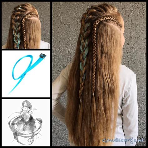 Goudhaartje on Instagram: "French braid and dutch braid with blue hair ...