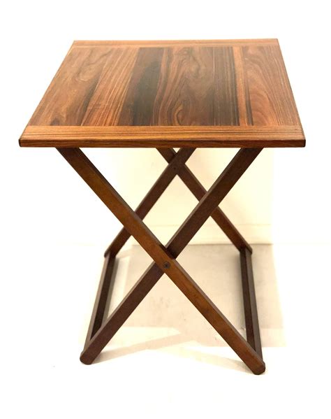 Danish Modern Campaign Style Rosewood Folding Cocktail Table at 1stDibs ...