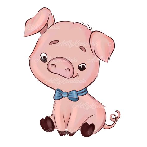 Piggy Clipart Cute Piggy PNG Animals Clipart Digital - Etsy Canada