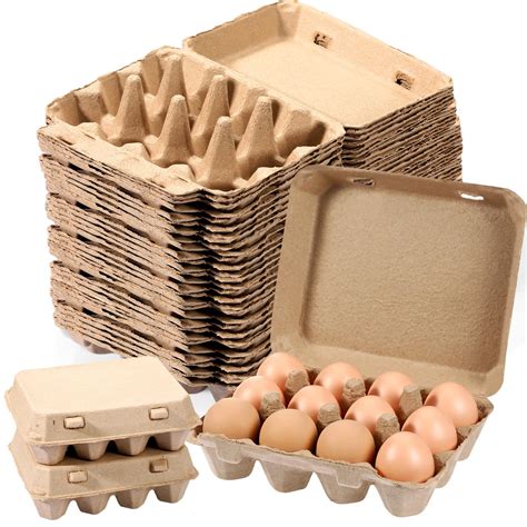 Bokon 300 Pieces Paper Pulp Egg Cartons Bulk for Chicken Egg Blank ...