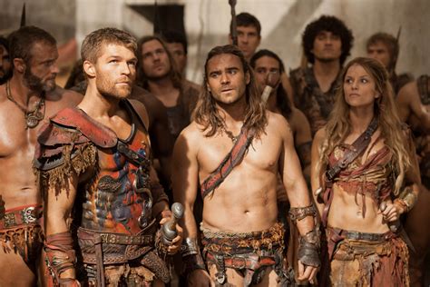 Spartacus - Saxa and Gannicus with Spartacus