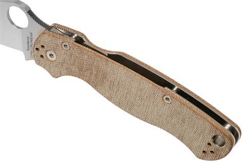 Spyderco C81MPCW2 Paramilitary 2 Brown Canvas Micarta CruWear pocket ...