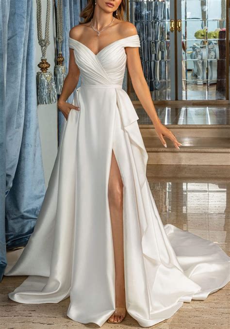 A-Line Pleated Wedding Dresses at Mike Mills blog