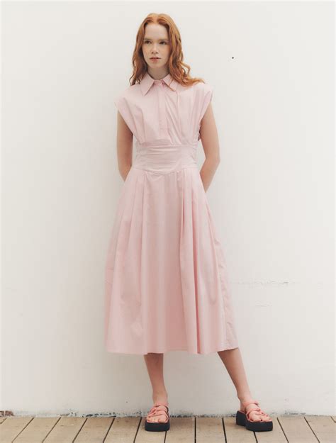 웬스데이딜라잇 WED_French collar shirts dress_PINK - 위시버킷