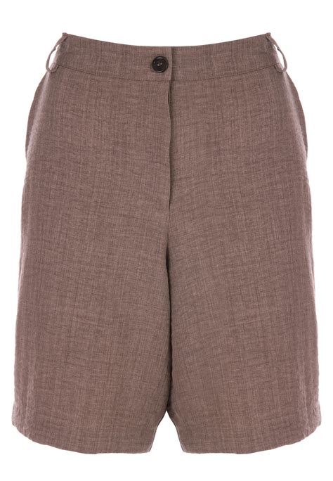 Womens Chocolate Brown Textured Shorts | Peacocks