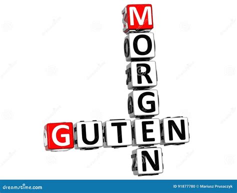 3D Good Morning in German Language Crossword Stock Illustration ...