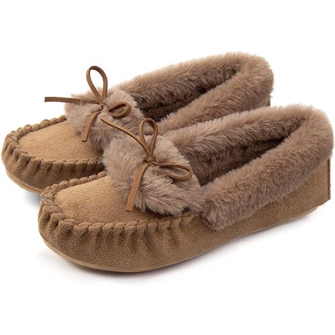 RockDove Women's Naomi Faux Fur Moccasin Slipper - Walmart.com