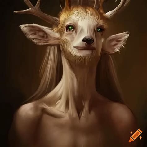 Half-human half-deer creature on Craiyon