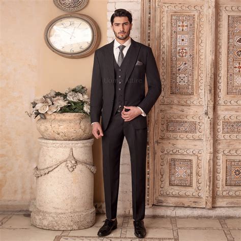 3 Pics Suit Plaid Men Suits 3 Piece Winter Blazer Pants Party Groom