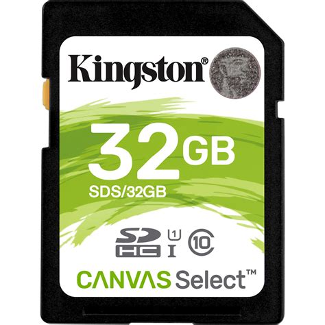 Kingston 32GB Canvas Select UHS-I SDHC Memory Card SDS/32GB B&H