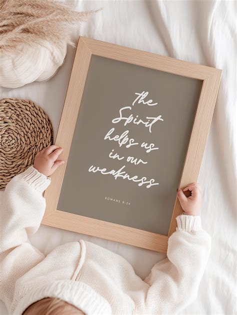 Romans 8:26 Print, the Spirit Helps Us in Our Weakness Wall Art, Simple ...
