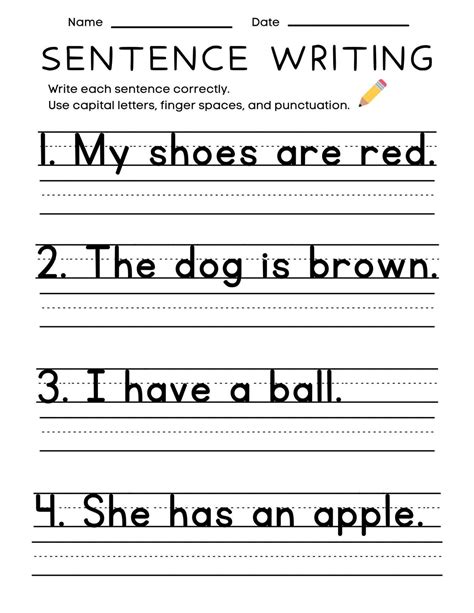 Free Handwriting Practice Sheets First Grade