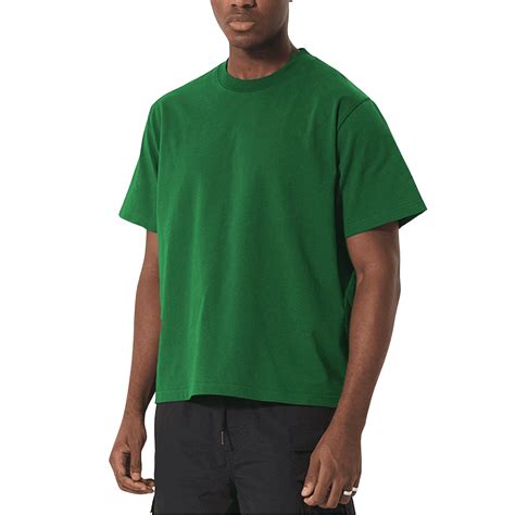 Mens 100% Cotton Boxy Fit Plain T-shirt Cropped Boxy Fit Blank T Shirts ...