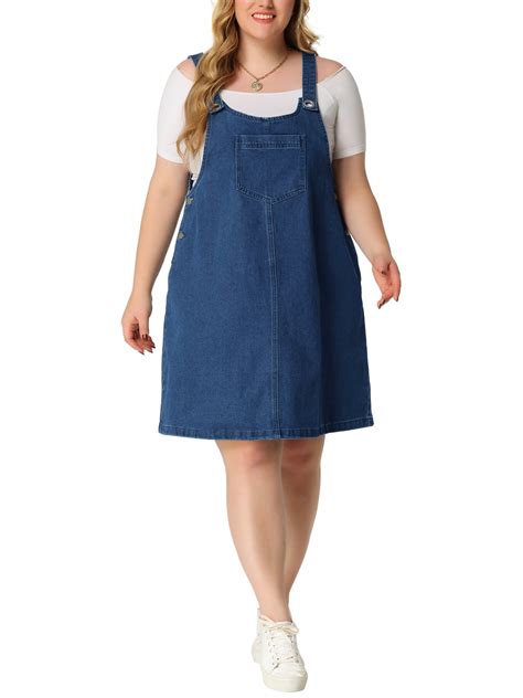 GRACE & GRANDEUR Women's Plus Size Sleeveless Denim Midi Dress with ...