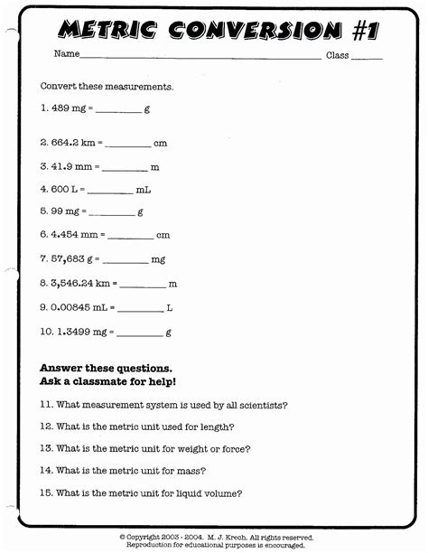 49 Unit Conversion Worksheet Pdf - Chessmuseum Template Library