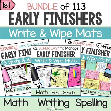 First Grade Activities for Early Finishers - Math, Spelling, Writing ...