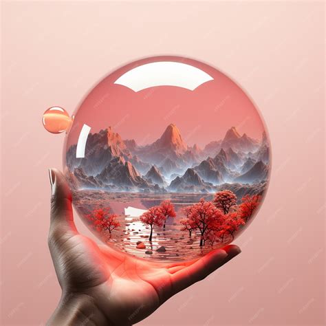 Hand with sphere abstract background | AI-generated image