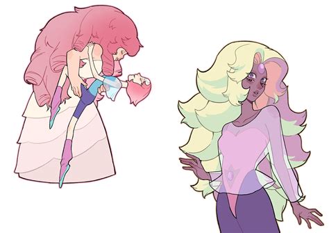 pearl, rose quartz universe, and rainbow quartz (steven universe) drawn ...