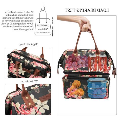 Lokass Lunch Bag Wide Insulated Box Double Capacity