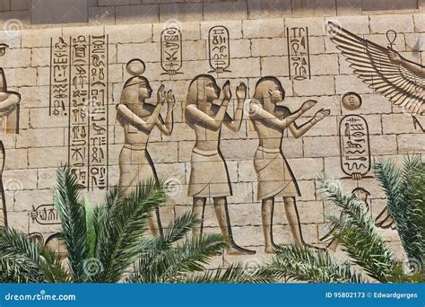 Wall Carving on Egyptian Temple Stock Image - Image of ancient ...