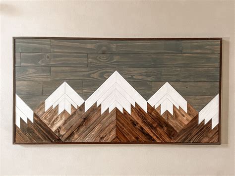 KnottyPeakStudio - Etsy | Mountain wood wall art, Mountain wood art ...