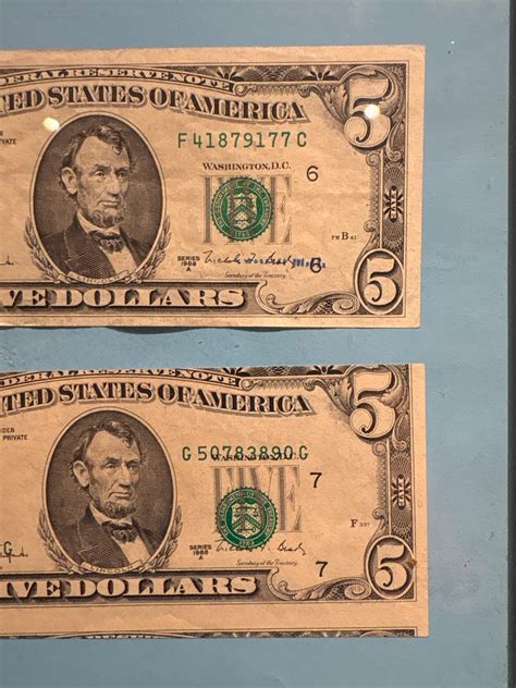 United States 5 Dollar Bill 2003 Series. Trykkfeil på en side | FINN-torget