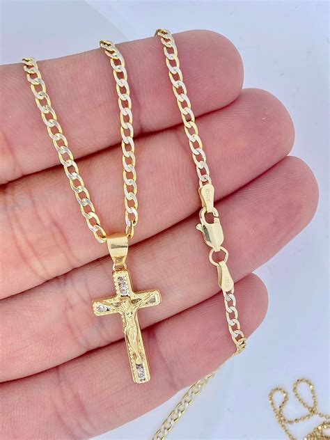 Solid 10K Gold Cross Necklace, Gold Cross Pendant, Real Gold Cross ...