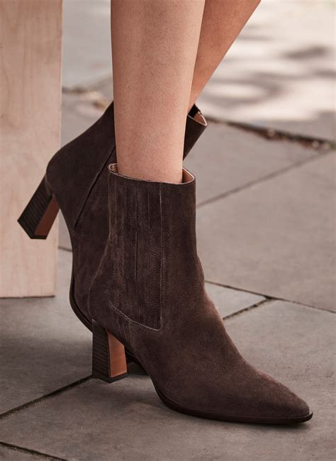 Milly Brown Suede Ankle Boots - Mint Velvet