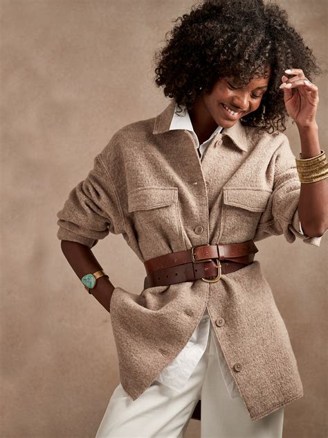 Oversized Italian Wool Shirt Jacket | Banana Republic