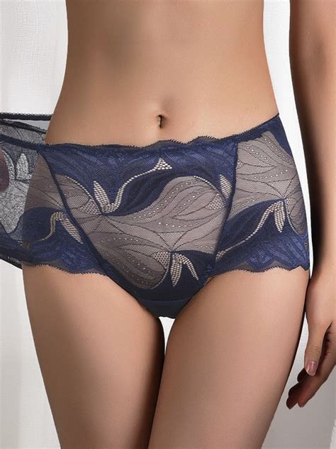 Women Sexy Lace Plain Daily Briefs Panty | zolucky