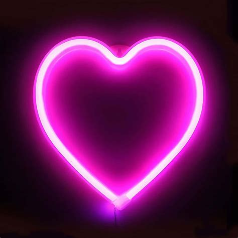Download Pink LED Neon Heart Light Photograph Wallpaper | Wallpapers.com