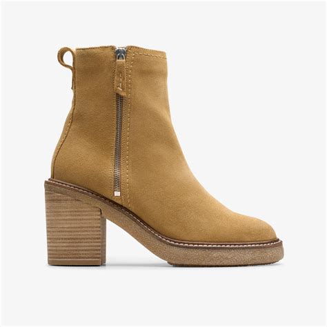 Womens Cassiano Zip Ankle Boot Light Tan Suede Ankle Boots | Clarks