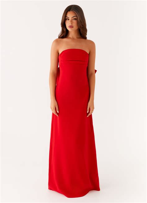 Meredith Maxi Dress - Red – Peppermayo